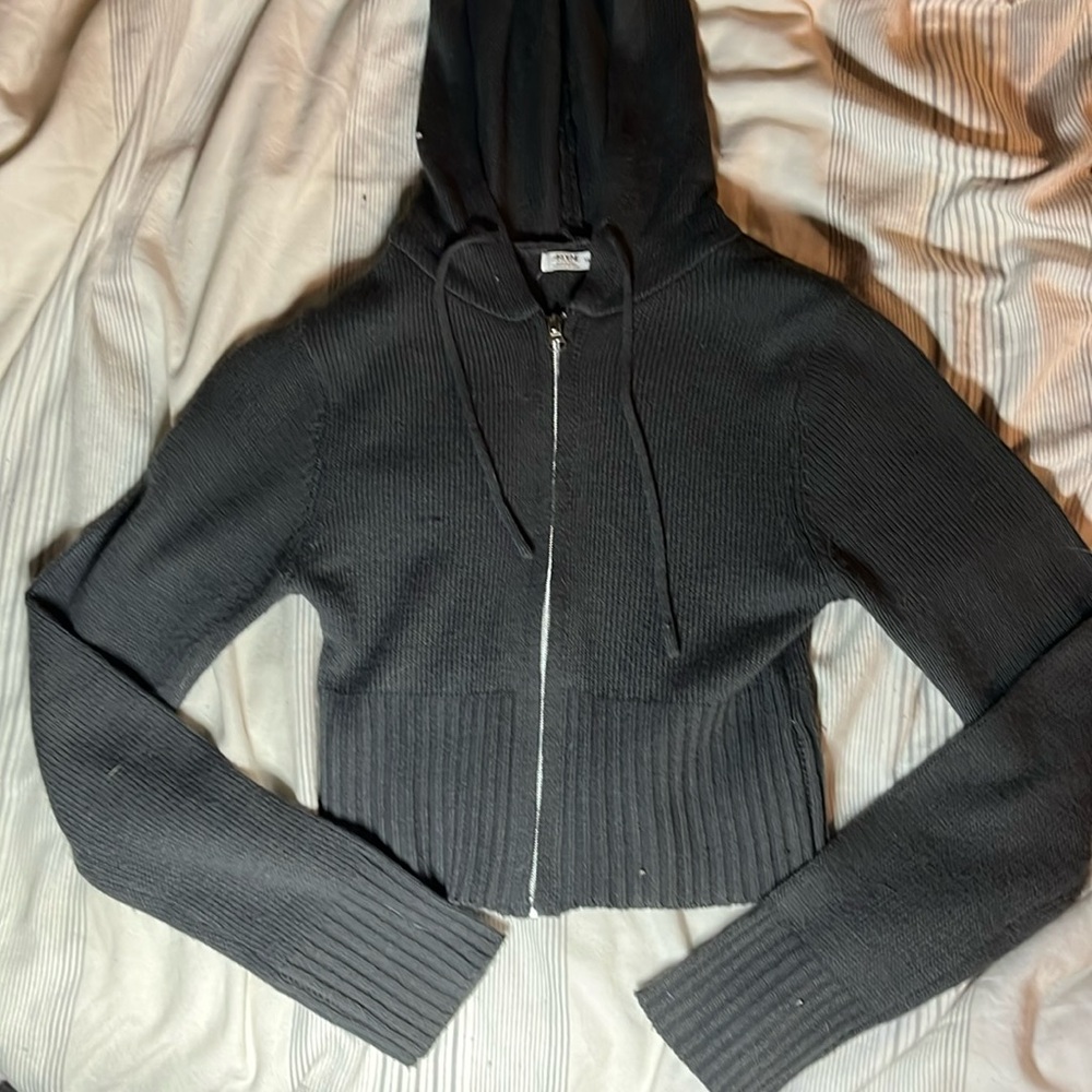 dark grey tight zip up